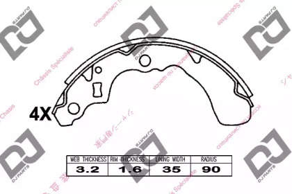 Комлект тормозных накладок DJ PARTS BS1077